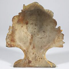 Antique Painted Cast Iron Cast Iron Flower Basket Doorstop