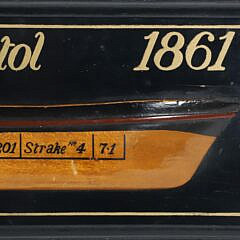 Petite Decorative Carved and Painted Half Hull on Plank “The Wessex-Bristol 1861”