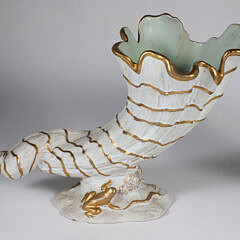 Pair of Italian Ceramic Cornucopia Vases by Egisto Fantechi Maioliche