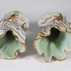 Pair of Italian Ceramic Cornucopia Vases by Egisto Fantechi Maioliche