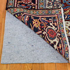 Red and Blue Accents Antique Persian Heriz Hand Knotted Wool Oriental Carpet, circa 1930s