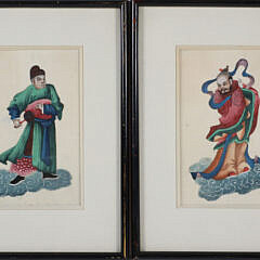 Pair of Antique Chinese Figural Portraits