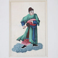 Pair of Antique Chinese Figural Portraits