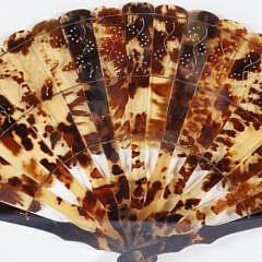 Antique Tortoiseshell Hand Fan Mounted in Later Oval Frame