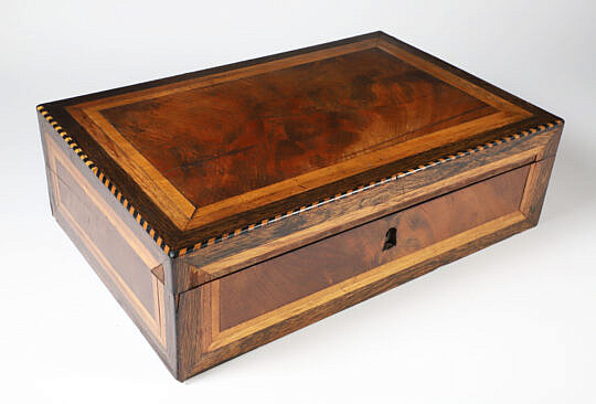 Mahogany Inlaid Lap Desk of Unusual Form, 19th Century
