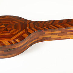 Folk Art Parquetry Inlaid Banjo Case