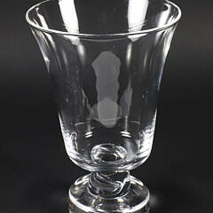 Large Signed Clear Glass Steuben Vase