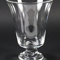 Large Signed Clear Glass Steuben Vase