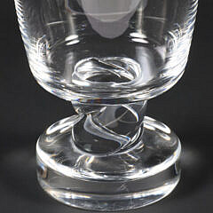 Large Signed Clear Glass Steuben Vase