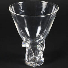 Signed Steuben Clear Grass Vase