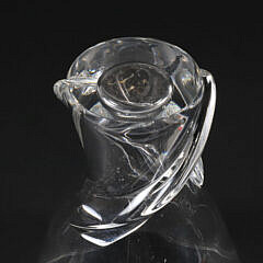 Signed Steuben Clear Glass Vase with Twist Base