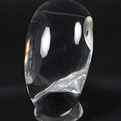 Signed Steuben Clear Glass Owl Figurine