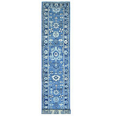 266-4700 Denim Blue Oushak Oriental Runner A