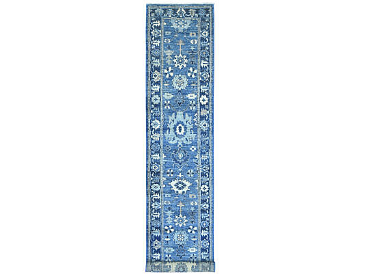 266-4700 Denim Blue Oushak Oriental Runner A