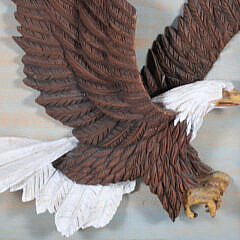 S.G. Seltz Folk Art Carved Bald Eagle in Flight