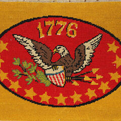 Vintage Needlework Cross Stitched Bicentennial American Bald Eagle