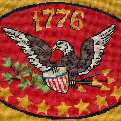 Vintage Needlework Cross Stitched Bicentennial American Bald Eagle