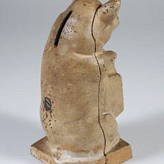 Vintage Painted Cast Iron Piggy Bank “The Wise Pig”