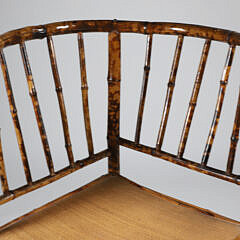 Antique English “Tortoiseshell” Bamboo Corner Chair with Unusual Curved Back Rail