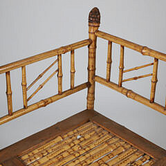 Vintage Bamboo Corner Chair with Unusual Bamboo Seat