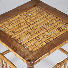 Vintage Bamboo Corner Chair with Unusual Bamboo Seat
