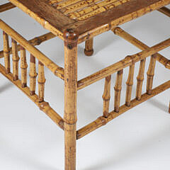 Vintage Bamboo Corner Chair with Unusual Bamboo Seat
