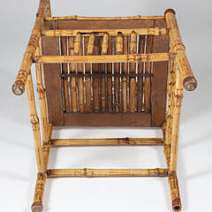 Vintage Bamboo Corner Chair with Unusual Bamboo Seat