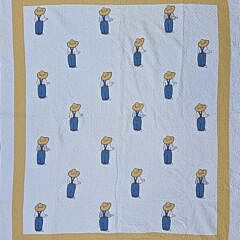 Vintage "Overall Sam" Patchwork Quilt, circa 1930s