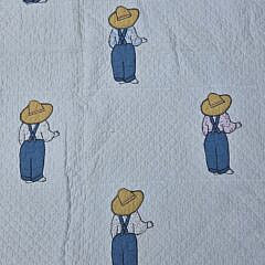Vintage American “Overall Sam” Patchwork Quilt, circa 1930s