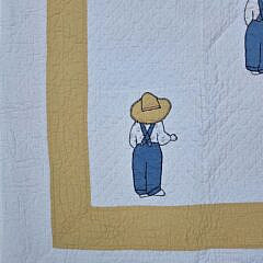 Vintage American “Overall Sam” Patchwork Quilt, circa 1930s