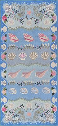 Claire Murray Shell Pattern Hooked Rug