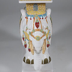 Decorative Ceramic Elephant Garden Stool or Plant Stand