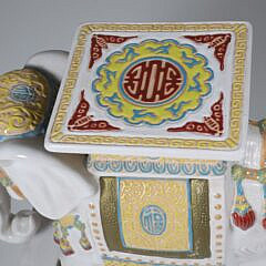 Decorative Ceramic Elephant Garden Stool or Plant Stand