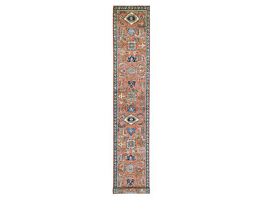 268-4700 Coral Red Persian Oriental Carpet Runner A