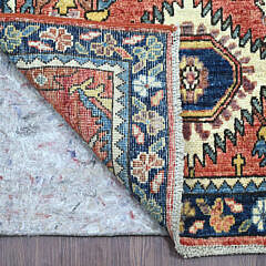 Northwest Persian Coral Red Hand Knotted Vegetable Dyed Wool Oriental Carpet Runner