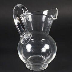 Signed Steuben Clear Glass Water Pitcher