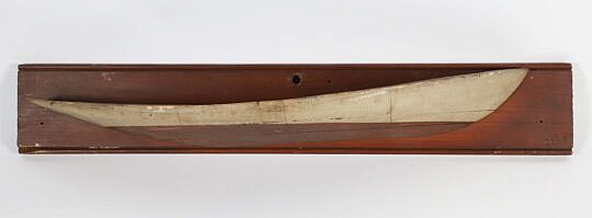 Antique Carved and Painted Three-Lift Half Hull