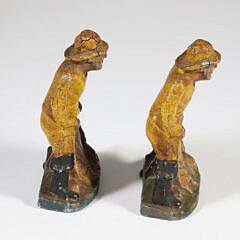 Pair of Polychrome Painted Old Salt Bookends