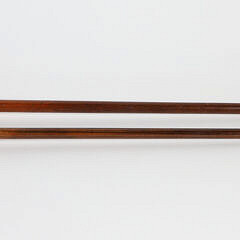 Two large Carved Wood Dog Head Walking Sticks, 19th Century