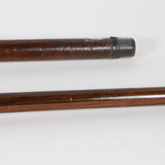 Two large Carved Wood Dog Head Walking Sticks, 19th Century