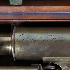 Simon Plossl of Wien Brass Telescope in Fitted Box with Tripod Stand, 19th Century