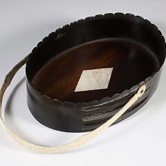 Vintage Baleen and Whale Bone Swing Handle Shallow Basket