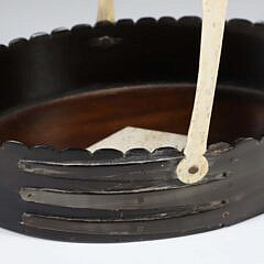 Vintage Baleen and Whale Bone Swing Handle Shallow Basket