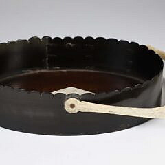 Vintage Baleen and Whale Bone Swing Handle Shallow Basket