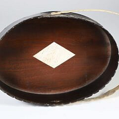 Vintage Baleen and Whale Bone Swing Handle Shallow Basket