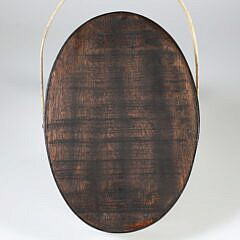 Vintage Baleen and Whale Bone Swing Handle Shallow Basket