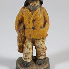 Vintage Cast Iron Painted Old Salt Doorstop