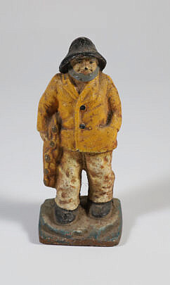 Vintage Cast Iron Painted Old Salt Doorstop