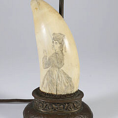 Whaleman Scrimshawed Sperm Whale Tooth, circa 1870