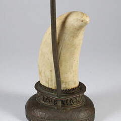 Whaleman Scrimshawed Sperm Whale Tooth, circa 1870